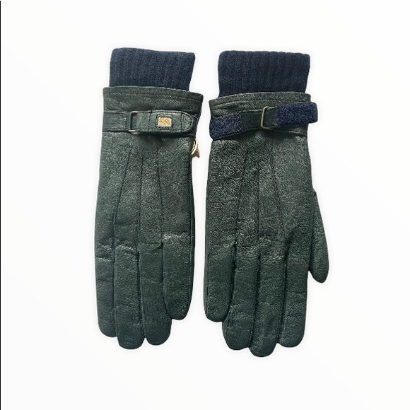 NWT BLUE LEATHER GLOVES SIZE 7 - Picture 3 of 3